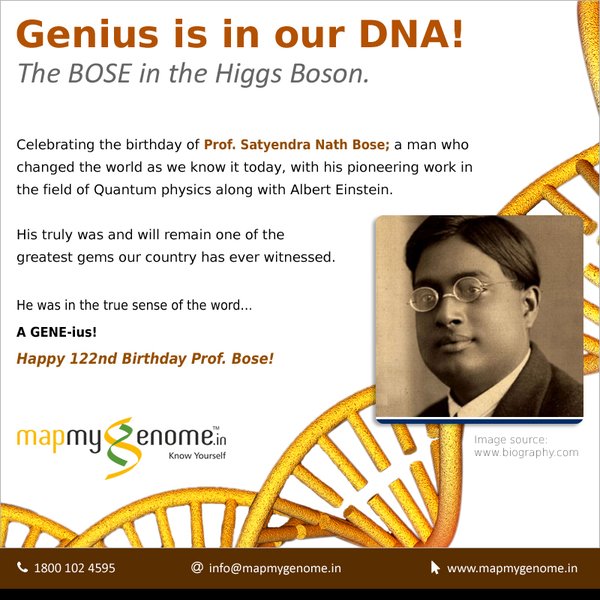 Happy Birthday to Prof. Satyendra Nath Bose;