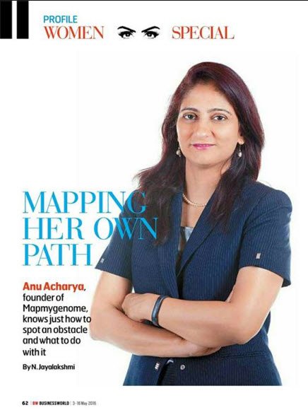 Women’s special ‪#‎feature‬ by Business World ‪#‎WomenEntrepreneur‬ Anu Acharya