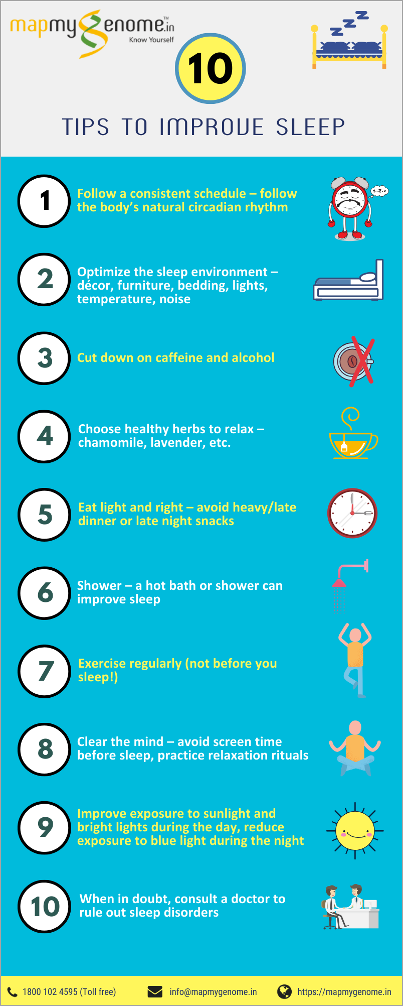 Tips to improve sleep - infographic